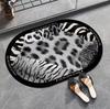 Spliced Leopard Print Crystal Velvet Floor Mat Bathroom Absorbent Non-slip Mat Porch Door Mat Dirty and Wear-resistant