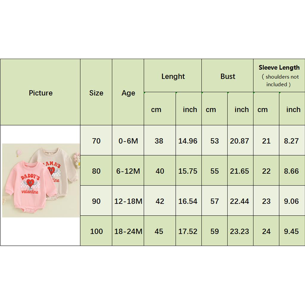 Baby Girls Valentine's Day Romper Long Sleeve Crew Neck Heart Letter Print Sweatshirt Romper  