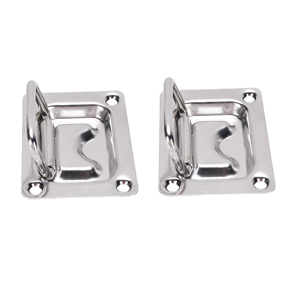 2 Pcs Recessed Hatch Pull Handle 316 Stainless Steel Flush Mount Ring Pull Handle for Boats Yachts