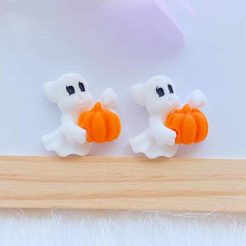 14Pcs New Cute Halloween Animals Flat Back Resin Cabochons Scrapbooking DIY Jewelry Craft Decoration Accessorie Q79