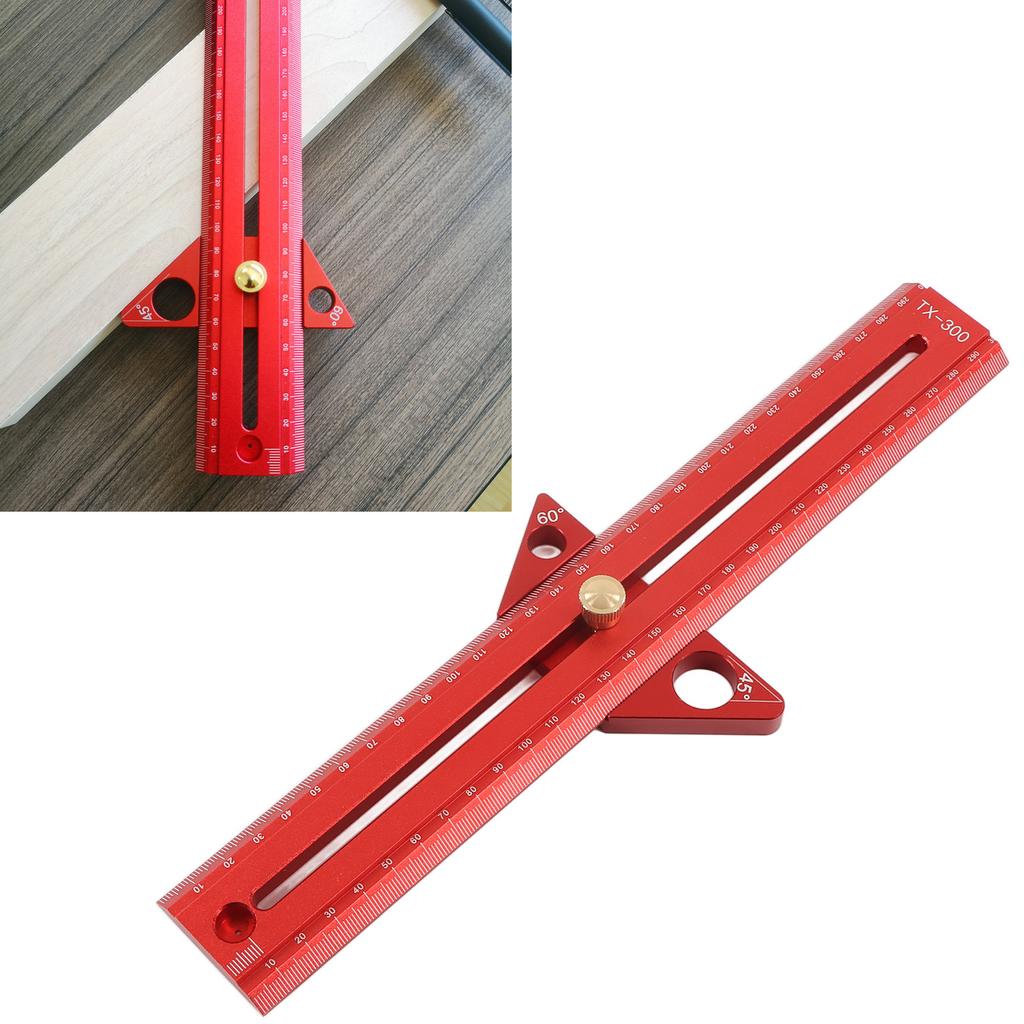 Woodworking T Track Ruler Multifunctional Aluminum Alloy Portable Wood Measuring Angle Ruler