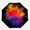 1pc Believe Colorful Automatic Opening/Closing Umbrella with Operation & Windproof Canopy yy260311091