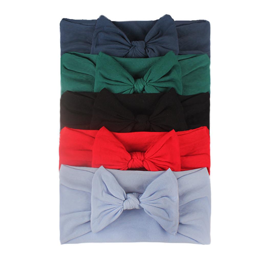 Girls Baby Toddler Turban Headband Hair Band Bow 5PCS Accessories Headwear