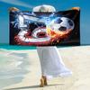 1PC Custom Name "Powerful Soccer Celebration" Beach Towel Highly Absorbent And Sand-Resistant Towel for Swimming, Pool, Yoga, And Travel Lightweight