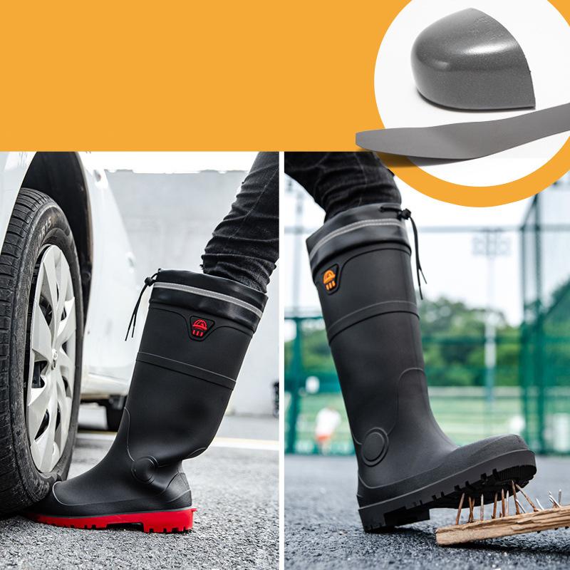Cizme de ploaie anti-zdrobire pentru bărbați, cizme înalte de apă, pantofi industriali de apă, asigurare de muncă, cizme de ploaie pentru șantier industrial și minier