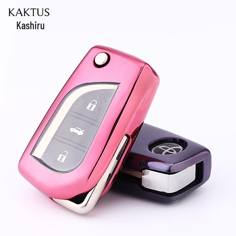 KAKTUS TPU Pouzdro na klíč od auta pro Toyota Camry/Corolla - Měkký gumový obal se sadou přezek