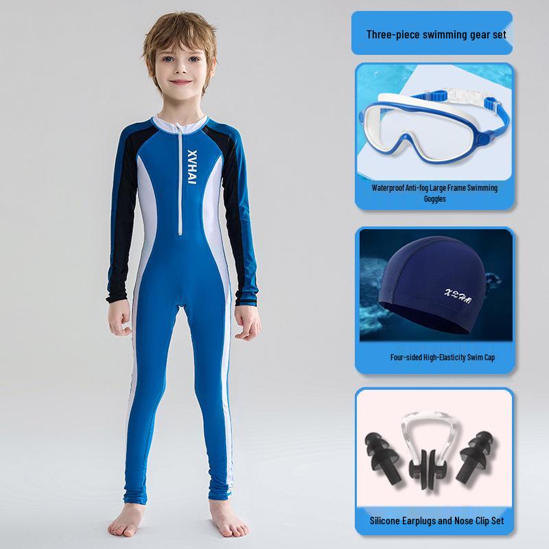 Jongens Sneldrogend Lange Mouwen Zonbescherming Snorkelen Surfen Zwempak