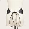 Soft Bow Tie Belt Self Tie Obi Belt Boho Style PU Leather Belt  for Dresses