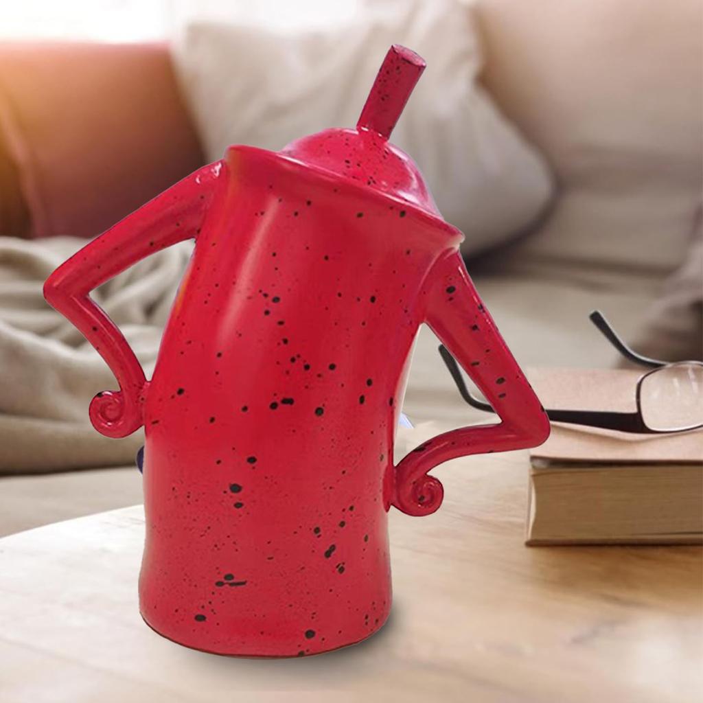 Storage Canister Resin Multifunctional Stylish Food Storage Jar Home Decoration for Jewelry Coffee Red S