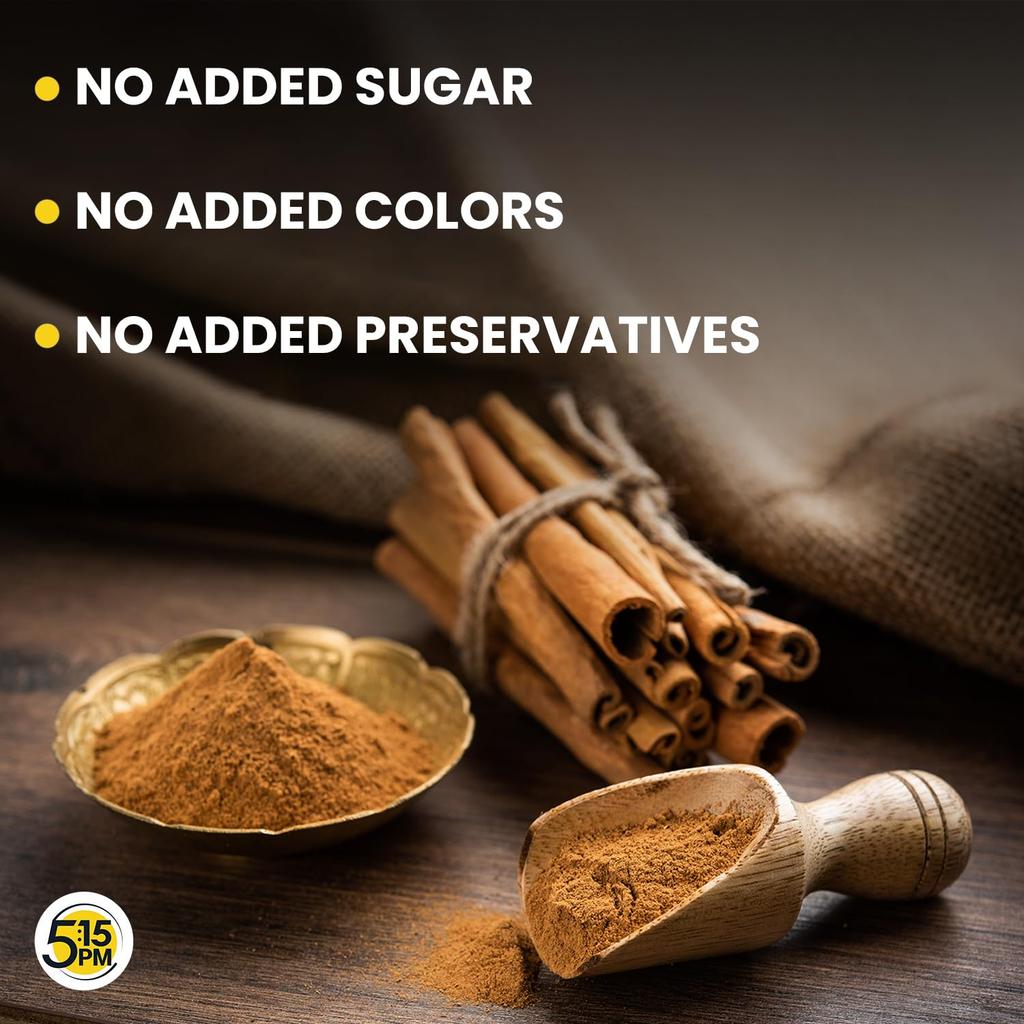 5:15PM Cinnamon Powder Dalchini Organic 100g Pack of 2 | Pure Natural Spice for Baking Cooking Smoothies
