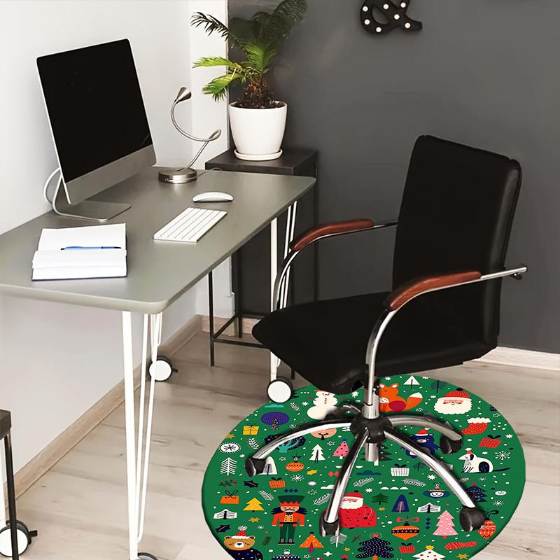 

1pc Christmas illustrations Round carpet, Perfect for Decorating Chairs, Living Rooms, Or Bedrooms, for Living Room.078 80cm by 80cm