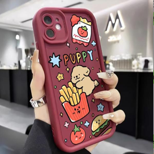 

Graffiti Cute French Fries Puppy Case for Apple 17 Pro Max, 16, 15, 14/13 Pro Apple 7/8/SE