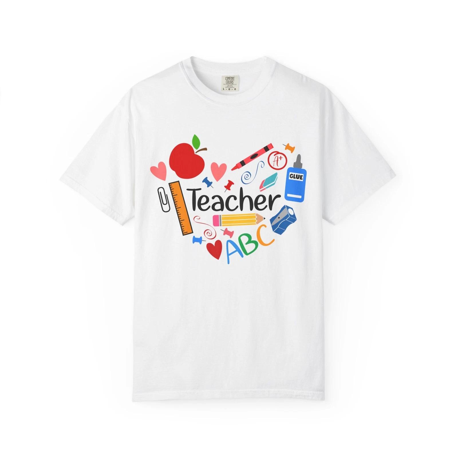 

Teacher School Supplies T-shirt | Apple, ABC, Ruler, Pencil XL