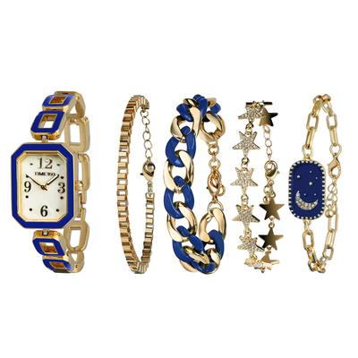 Watch Set with 4 Simple and Interchangeable Quartz Gift Wrapping Available [TIME100] Women's Bracelets, 5-Year Warranty, Stylish, Waterproof,