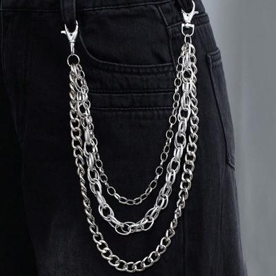 Retro Beliebte Mehrschichtige Hosenkette Europäische und Amerikanische Hip-Hop Jeans Kette Taillenkette Trendige Coole Hosenbund Accessoires