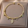 Hand Evil Eye Bracelet For Women Stainless Steel Zircon Bracelet Bangle Turkish Lucky Luxury Couple Zircon Pulseras Bijouxfemme