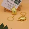 Money Turtle Keychain Lucky Alloy Keyring Wealth Attracting Golden Tortoise Key Chain Decorative Solid Color Metal Key Pendant