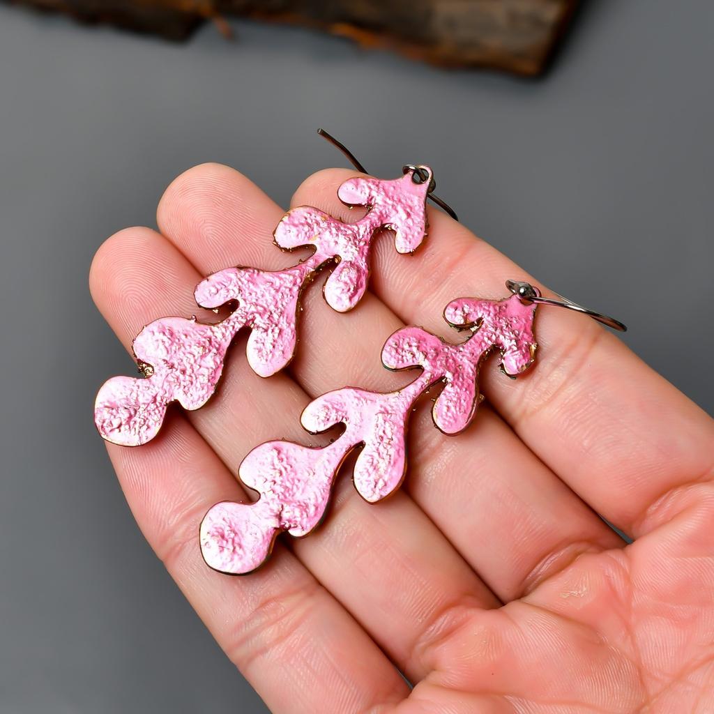 Round Emerald Stone Silver Plated Hook Drop Multi Electroformed Earrings Jewelry V-97