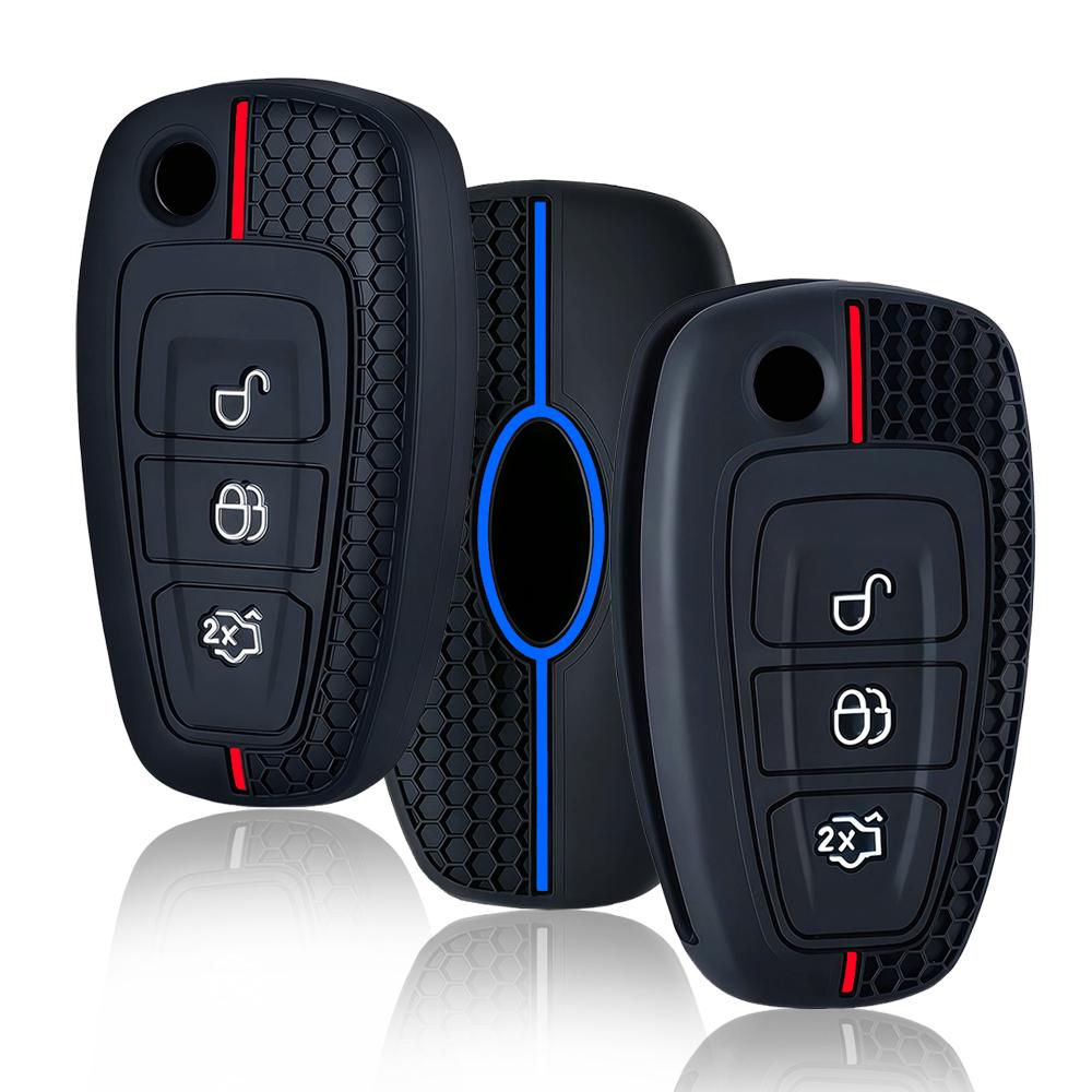 Silicone Car Key Cover Case For Ford Transit Tourneo Custom Ranger C-Max S-Max Focus Galaxy Mondeo