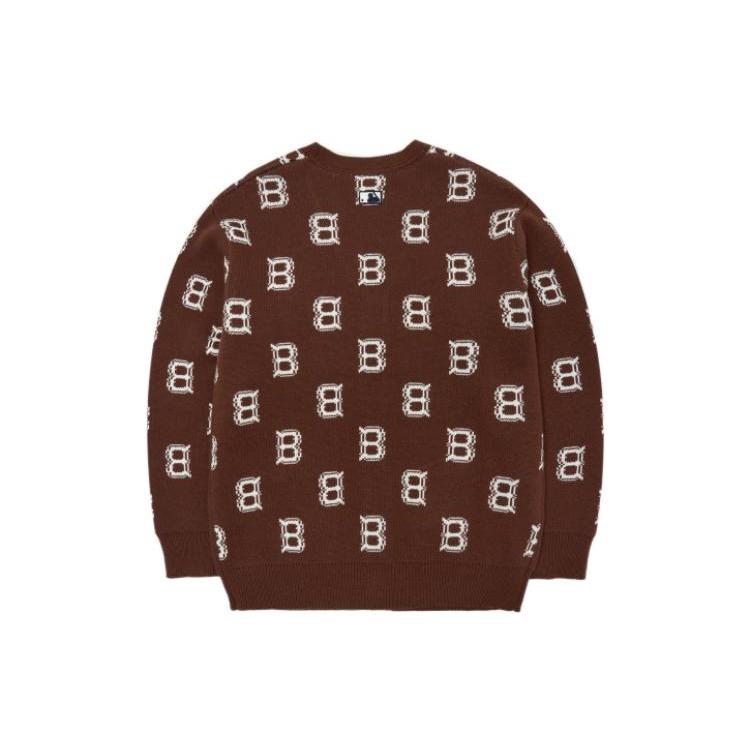New MLB Base Logo Sweaters Unisex Brown 3AKCM0124-43BRD