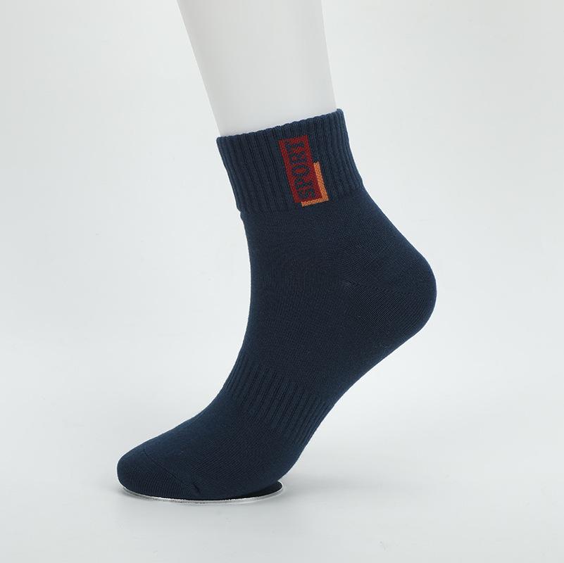

Men s Odor-Resistant Breathable Summer Cotton Sports Socks One Size темно-синий