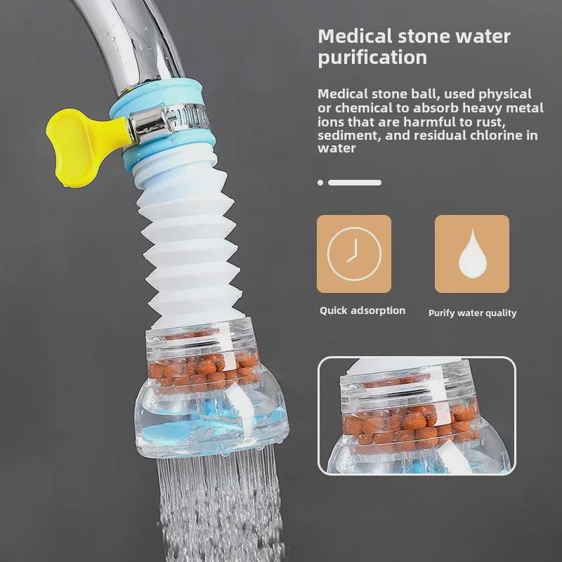 4-Stage Rotating Sink Faucet Filter: Kitchen & Shower Splash-Proof Water Purifier