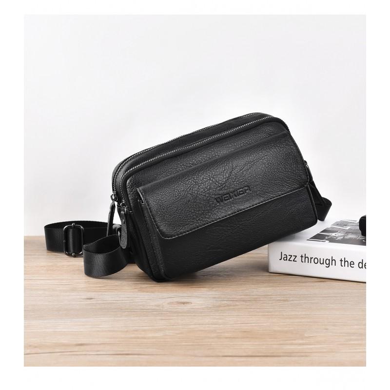 Bolso de Hombro para Hombre Gran Capacidad PU Portátil Cruzado Antisalpicaduras Función Negocios Ocio