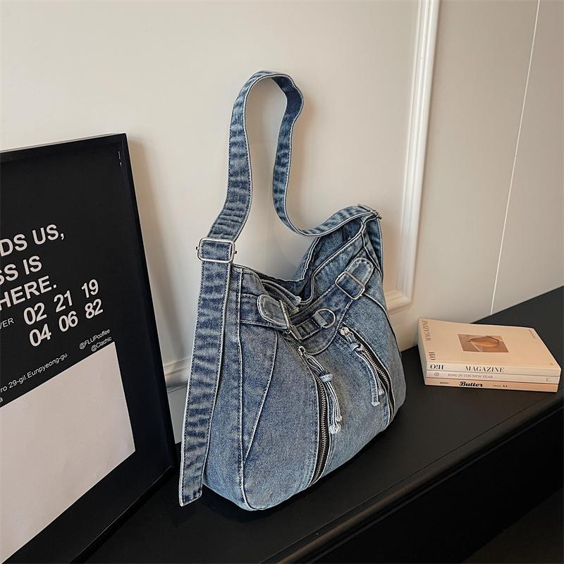 Borsa Tote in Denim da Donna Borsa Grande Capacità Borsa a Spalla Borsa a Tracolla
