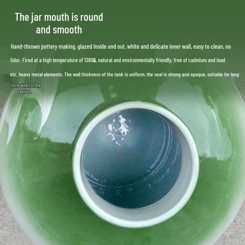 Jingdezhen Ceramic Wine Jar – Sealed, 10/20/50 Jin, Ideal for Cellar Storage & Wine Soaking.