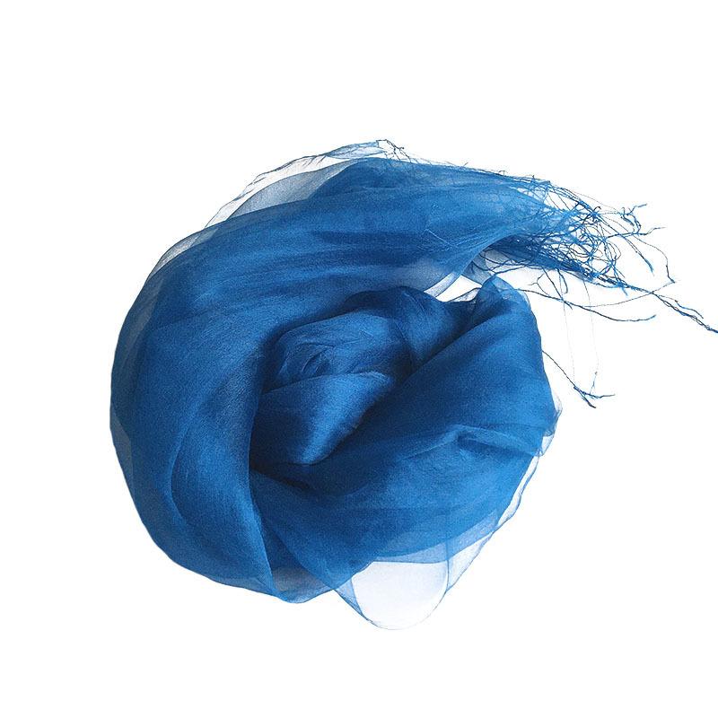 Silk Silk Scarf Women'S Blue-Dyed Mulberry Silk Solid Color Versatile Summer Scarf Thin Sunscreen Outer Shawl Yarn