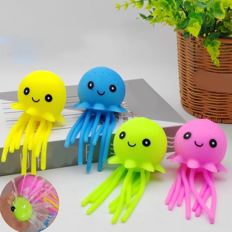 1Pc Octopus Bath Toy Sponge Absorbent Sensory Fidget Toys Squeezing Stress Relief Toys Kids Summer Swimming Pool Play Water Toy