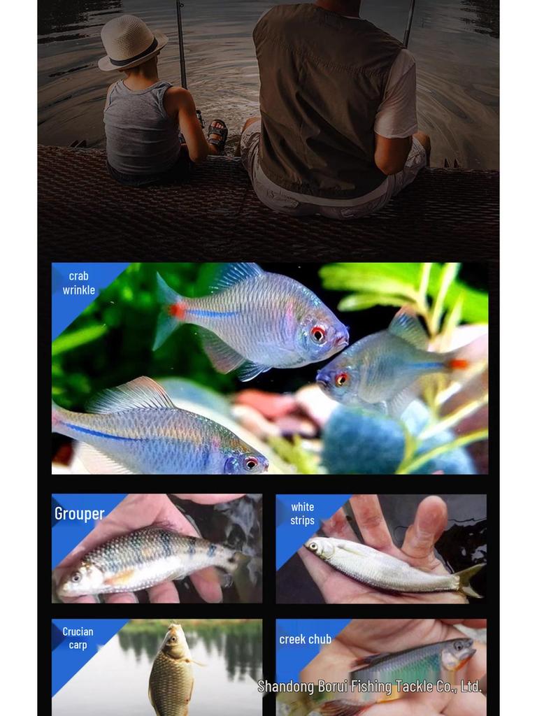 Mini Children's Fishing Rod Set with Hooks – Pocket-Sized Shrimp Rod for Kids