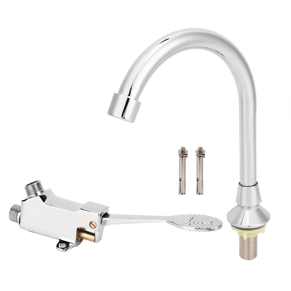 Bathroom Basin Faucet Set Medicine Laboratory Foot Pedal Sink Water Tap Kit Accessory