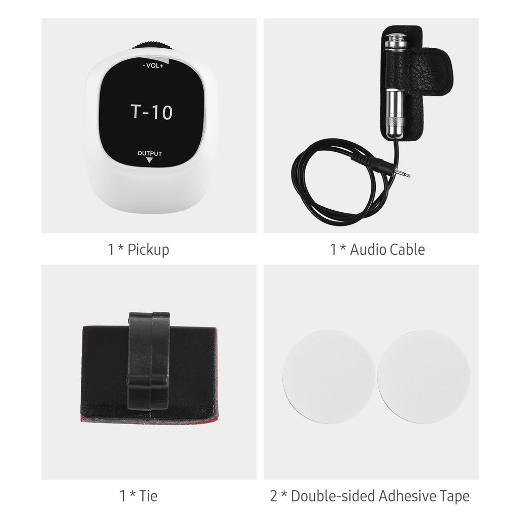Piezo snímač Univerzální bez vrtání Samolepící snímač 6,5 mm audio rozhraní pro reproduktor,