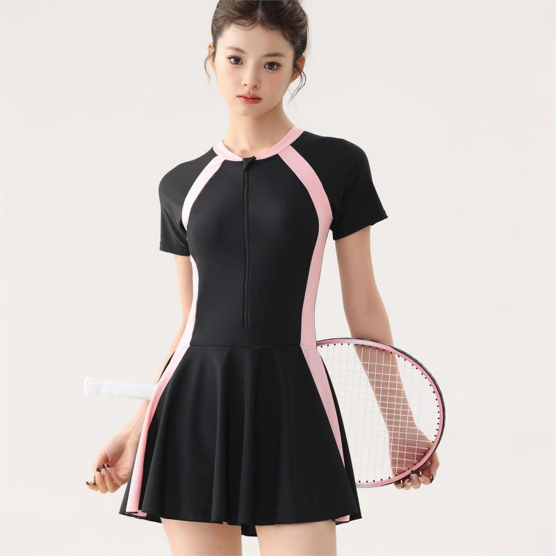 2025 Women's Skirted One-Piece Swimsuit: Sporty, Stylish, Slimming, Quick-Dry, Perfect for Vacation