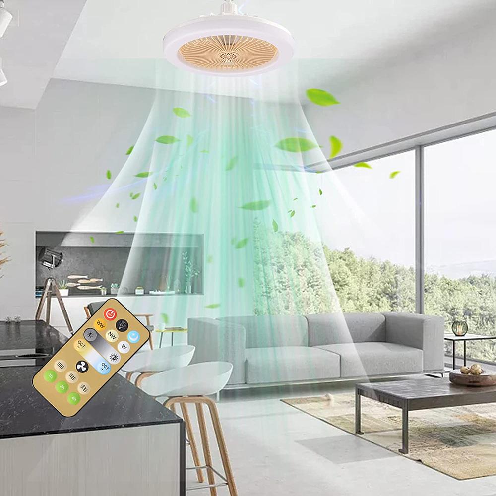 30W Ceiling Fan With Lights LED Modern Thin Enclosed Fan Lighting Remote Control 3-Color Changing Light Fan Home Lamps AC86-25V