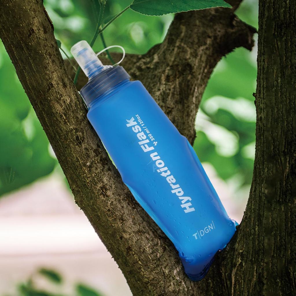 TRIWONDER Soft Flask Running Hiking Water Foldable Water Bottle with Dustproof Trail Soft Water Bottles Pack of Bottle, Bottle, Hydration, Cap,