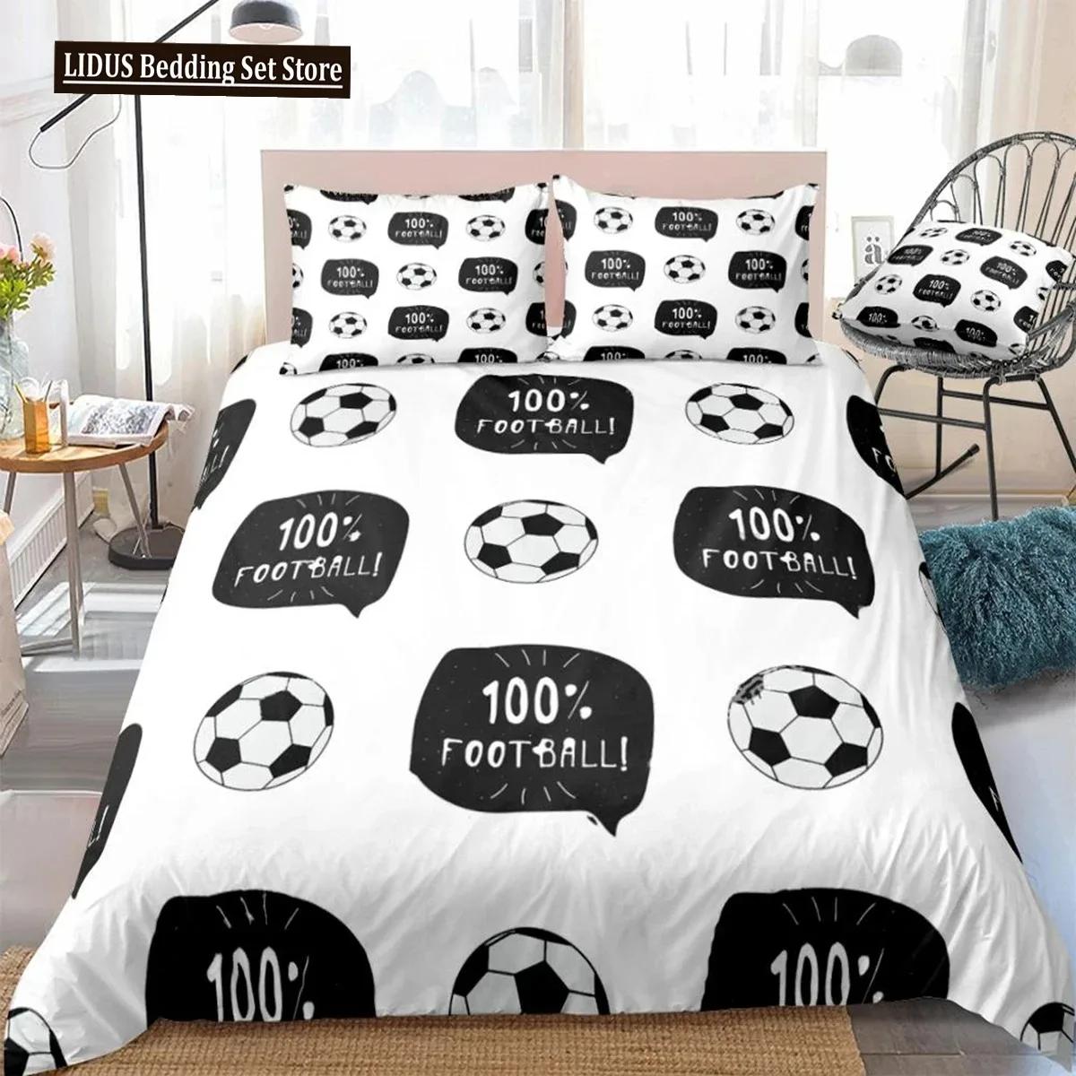 

Comforter 3 Pieces Football Sports Ball Bedding Boys Teens Black White Queen Bed Set Balls Dropship Comforter (quilt)-EU Single(135*200cm)3pcs