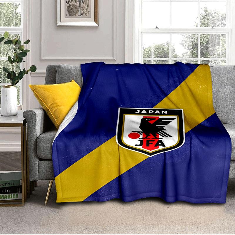 Japan Football Association Emblem Blanket Suitable for Sofas, Beds, Offices, And Camping - Perfect Gift for Halloween Christmas