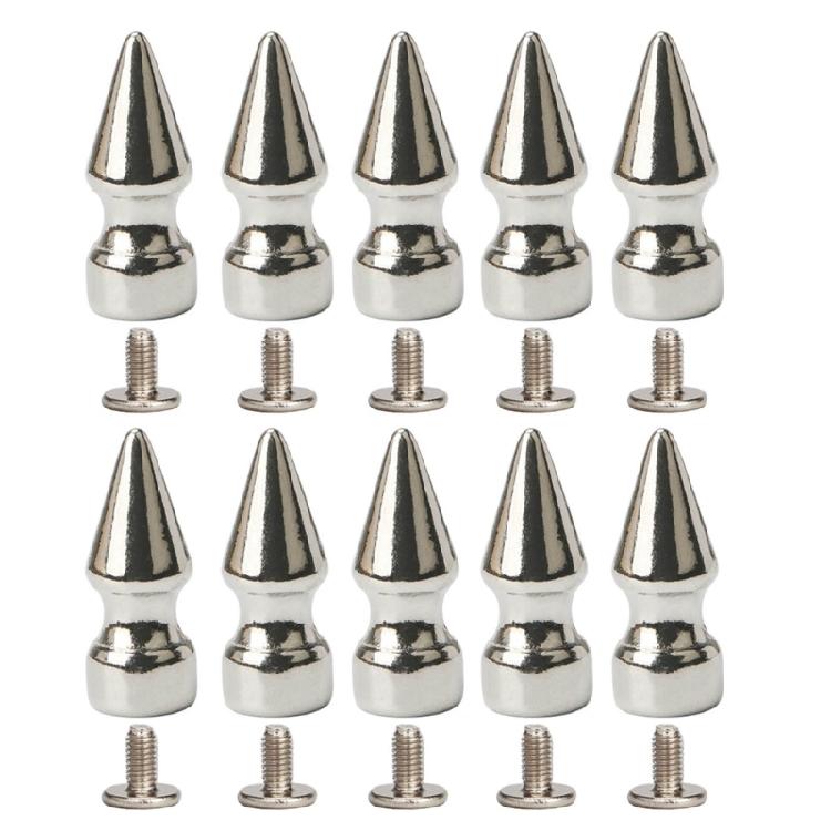 Clous à pointes Rivets Métal Argenté Rivets Décoratifs Punk, 10 Pièces Rivets Pointus à Visser Boucles Bouton Gothique pour Artisanat DIY