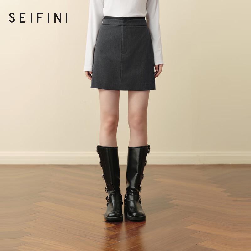 S EIFINI Double Waist A-Line Midi Skirt M