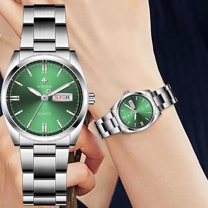 WWOOR New Women Fashion Dress Quartz Watches Lady Stainless Steel Waterproof WristWatch Simple Clock