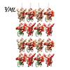 Christmas Tree Hanging Accessories 8/16/24/32Pcs 2D Flat Wooden Ornaments, Santa Claus Riding Bicycle Xmas Door And Window Decorations Decor, Pendant