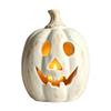 Regalos Pensados para Halloween Portavelas de Calabaza, Linterna de Resina Portavelas de Té con Centros de Mesa Festivos Cara Tallada para Chimenea de Granja de Otoño