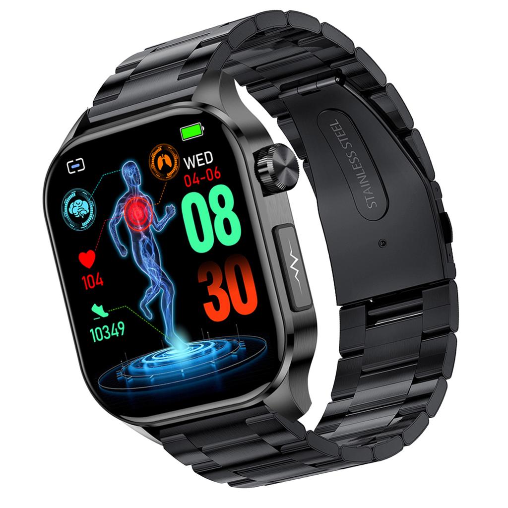 Smart Watch 2.04in 368x448 High Clear Screen IP68 Water Resistant Health Management Sports Watch with SOS Emergency