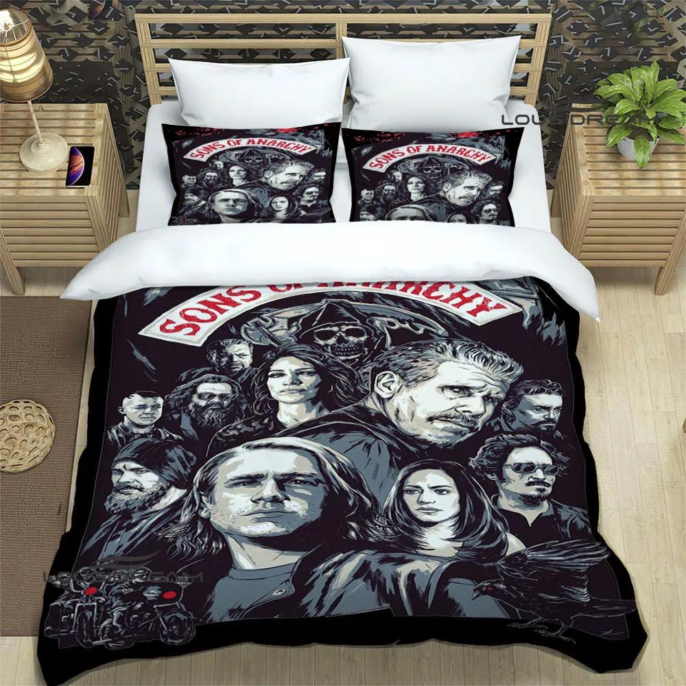 Sons of Anarchy Retro Printed Bedding Sets Exquisite Supplies Set Duvet Cover Bed Comforter Set Bedding Set Luxury Birthday Gift