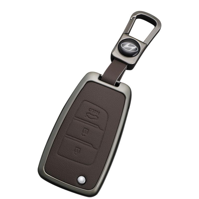Men's Cowhide Key Case for 20 Models Including Beijing Hyundai Elantra & ix35 Verna