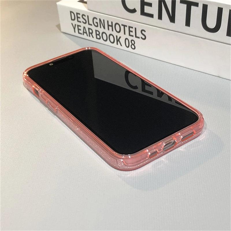 Glitter Bling Gradient Hard PC Thicken Case For iPhone 11 12 13 14 15 Pro Max Mini 7 8 Plus X XR XS SE Shockproof Bumper Cover