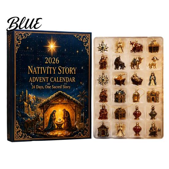 Countdown to Christmas Calendar 2026 Nativity Story Advent Calendar 24 Days Family Holiday Tradition Decor with 2D Acrylic Religious Keepsake