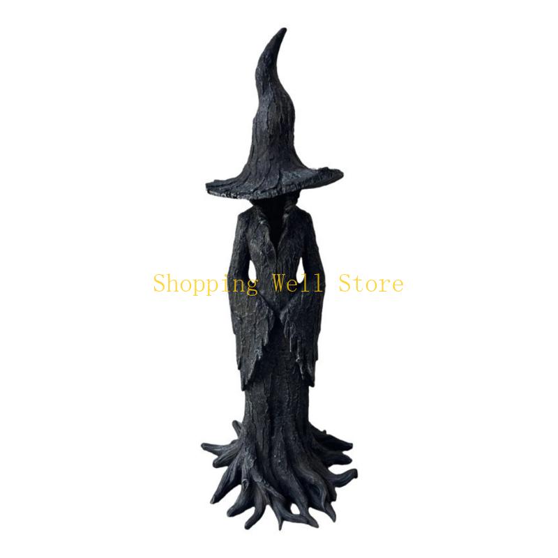 KX4B Detailed Resin Witch Statue Halloween Themed Home Accent For Festival Table China Mainland